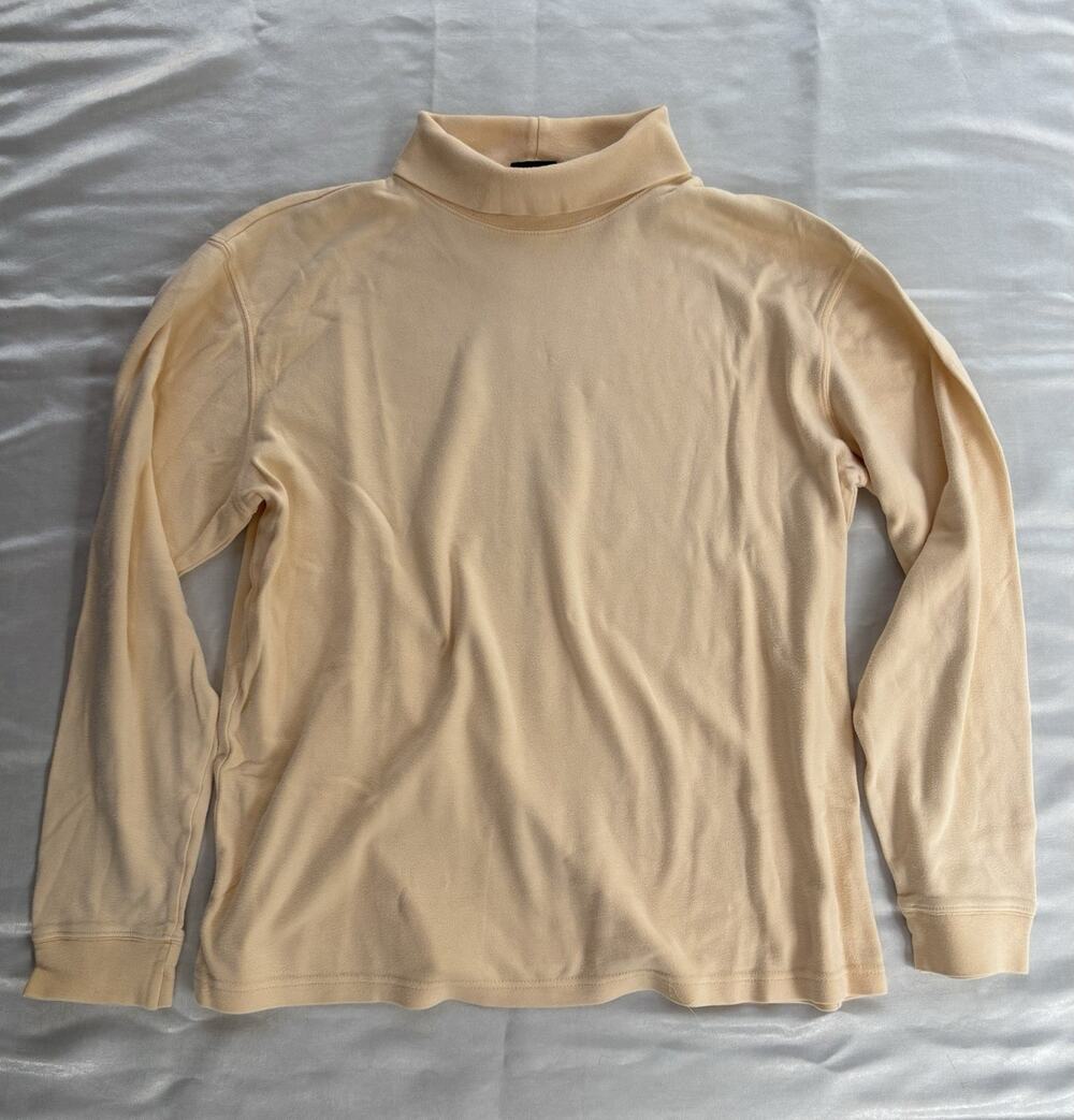 90’s/Y2K Croft & Barrow Womens Mock Neck Pullover Thick Cotton Butter Yellow